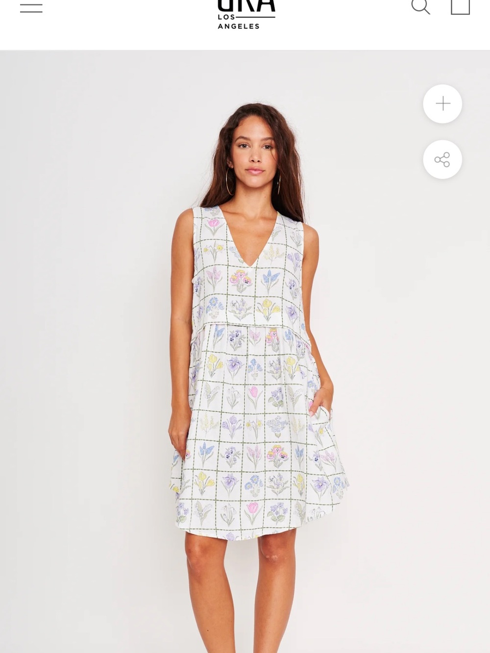 dRA Los Angeles White Flowy Sleeveless V-Neck Alhena Dress (Size Small) - Picture 9 of 10